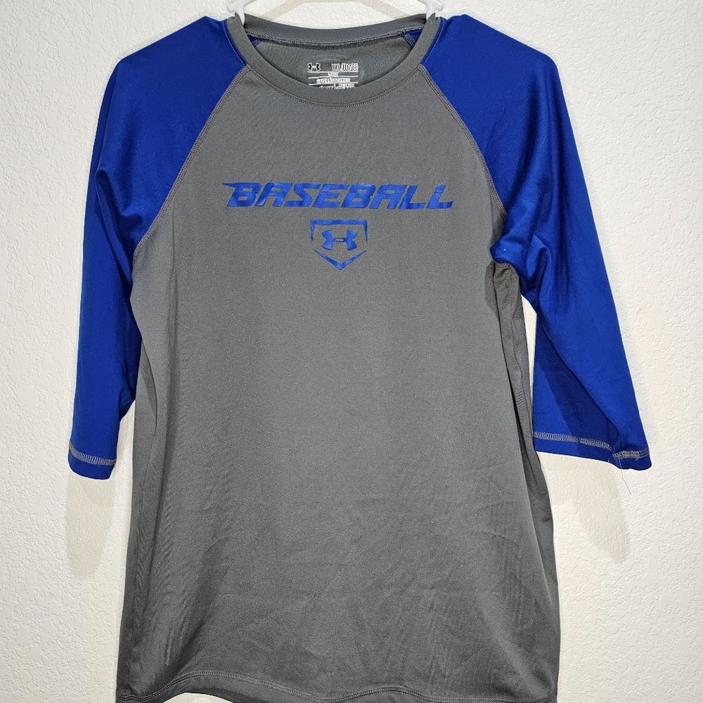 Under Armour Heat Gear Youth Boys Baseball Shirt 3/4 sleeve XL Loose Fit
